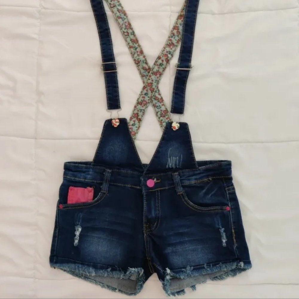 Denim Overalls Shorts XS